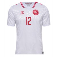 Camiseta Dinamarca Kasper Dolberg #12 Segunda Equipación Replica Eurocopa 2024 mangas cortas